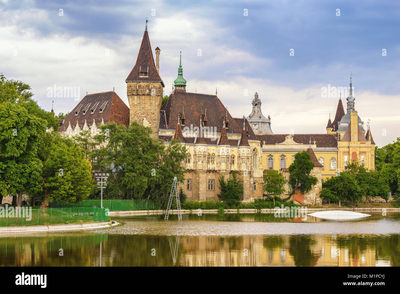 Budapest city skyline at Vajdahunyad Castle, Budapest, Hungary Stock ...