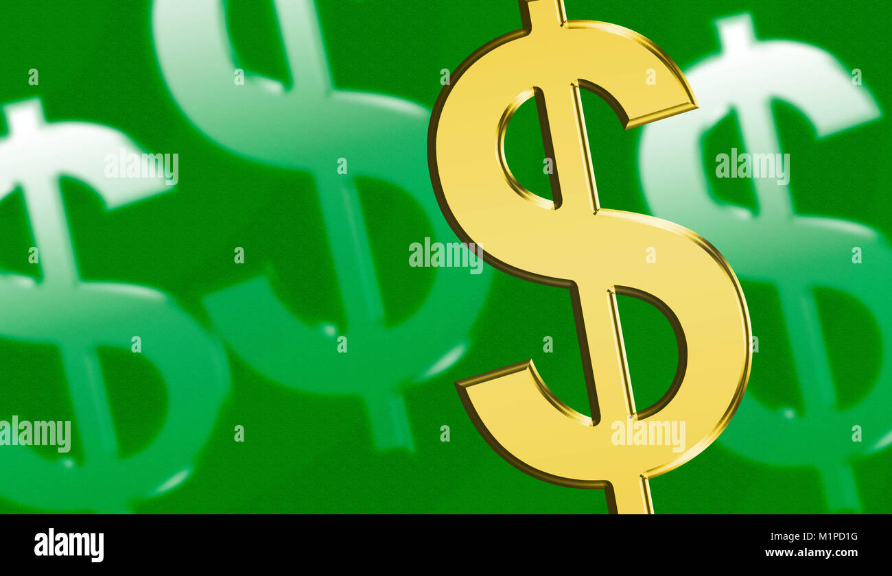 Gold Dollar Symbol Against Background Of Other Dollar Symbols Illustrating Money Economics And Finance Stock Photo Alamy