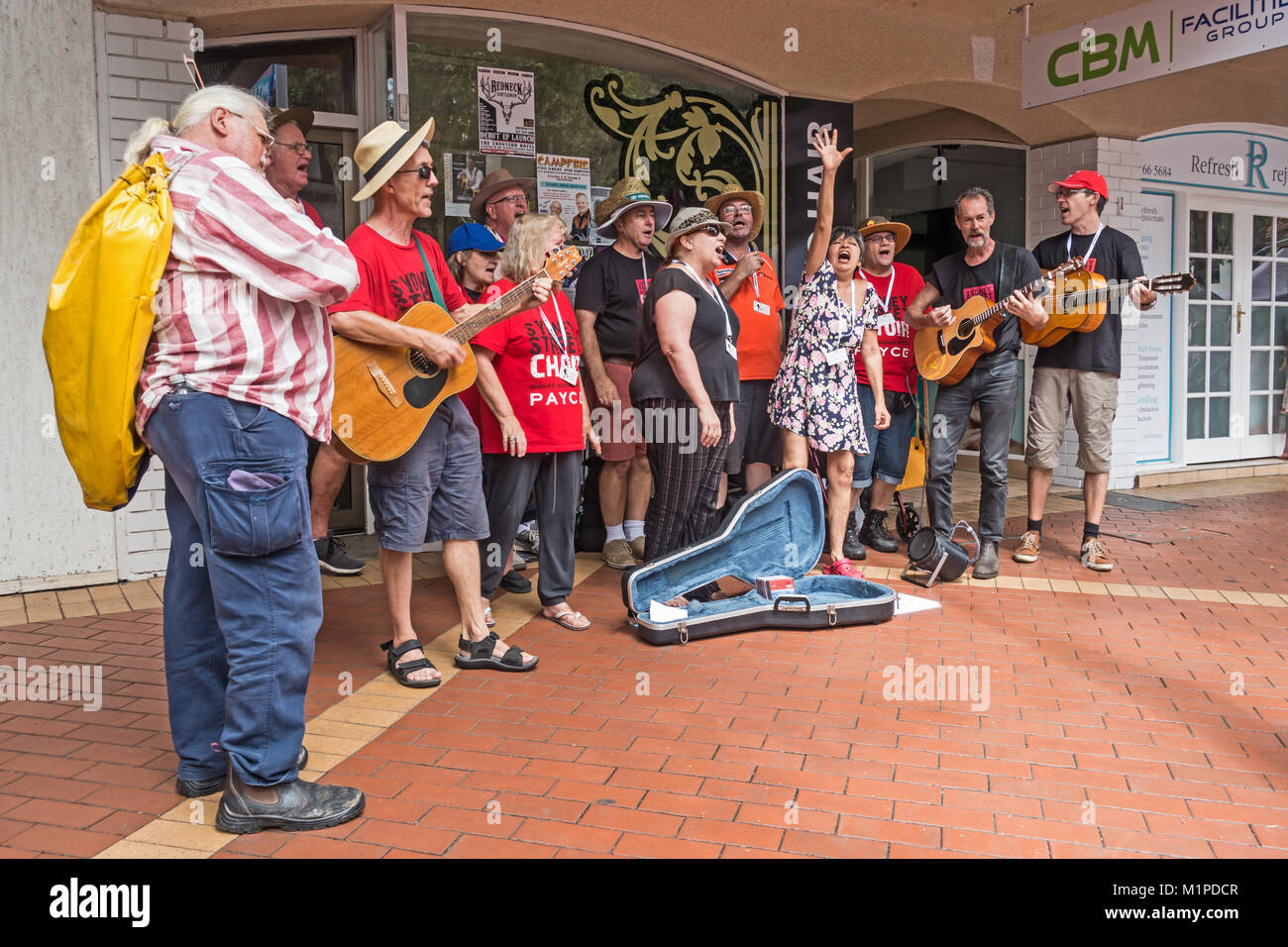 The Sydney Street Choir singing at the 46th annual Country Music Festival,Tamworth Australia. Stock Photo