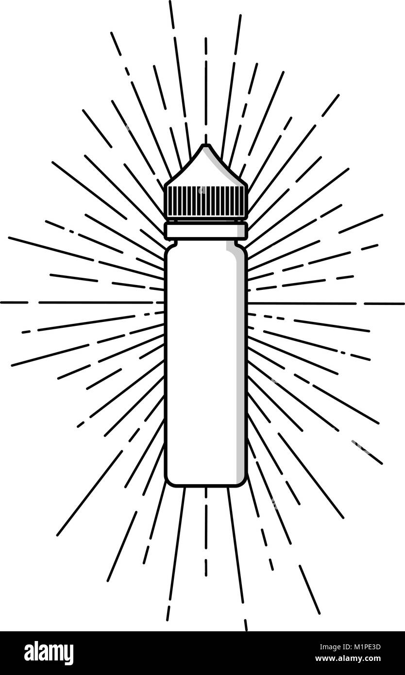 personal vaporizer e-cigarette e-juice liquid plastic bottle spark sunray  burst vector art Stock Vector Image & Art - Alamy