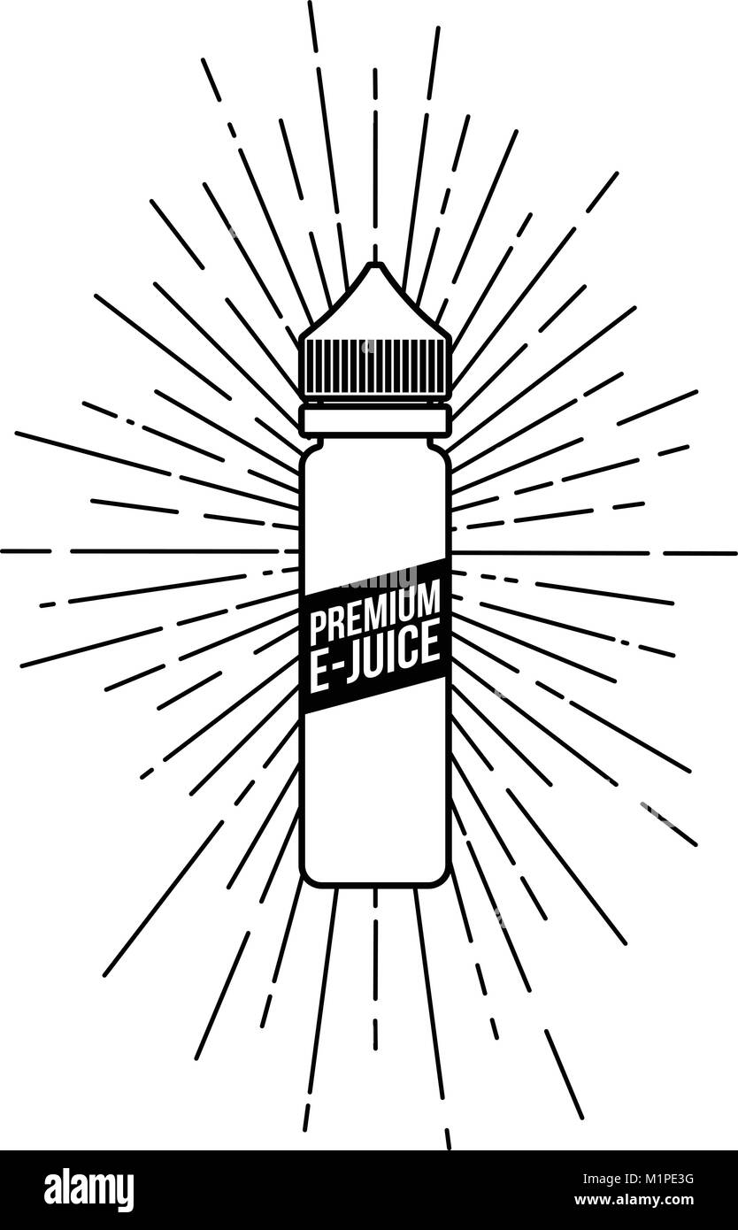 personal vaporizer e-cigarette e-juice liquid plastic bottle spark sunray  burst vector art Stock Vector Image & Art