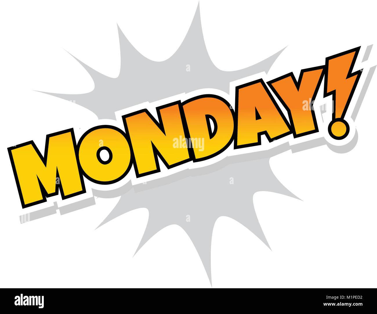 i love monday greeting explodtion splash text vector art Stock Vector ...