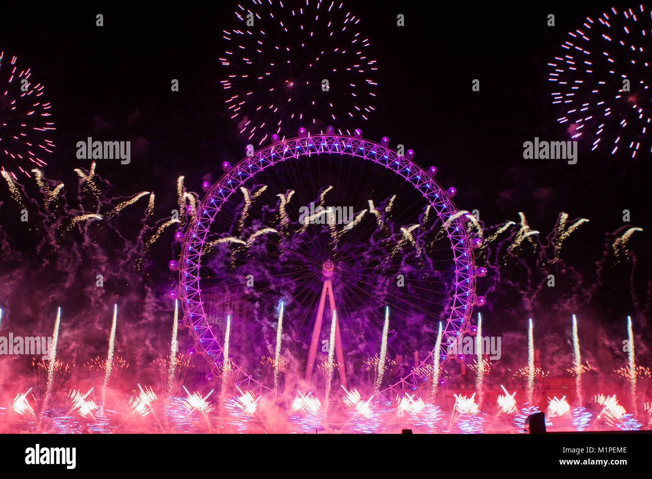 London New Year's Eve 2018 celebrations Featuring Atmosphere, View