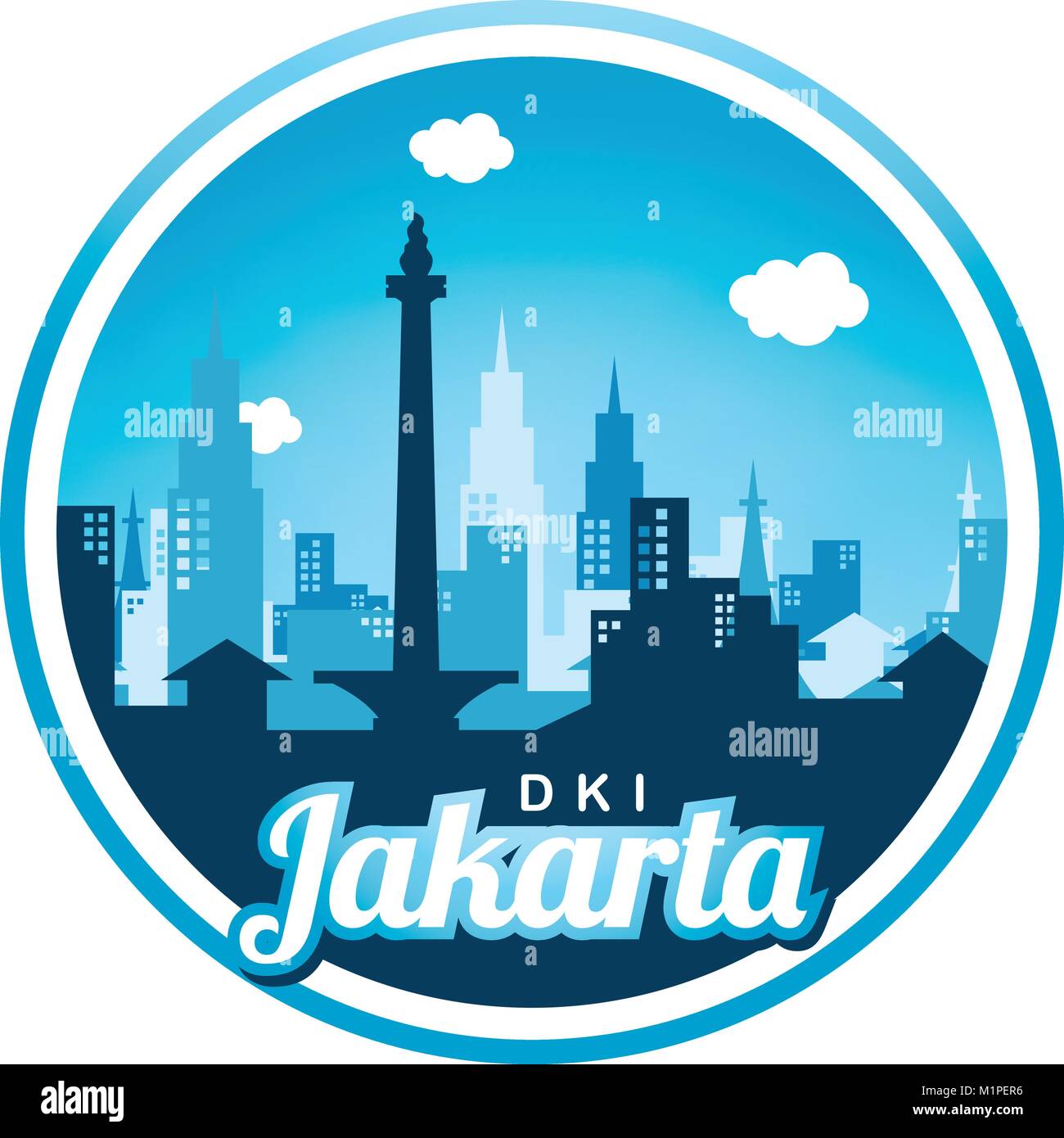 city of jakarta label badge sticker logo template vector Stock Vector