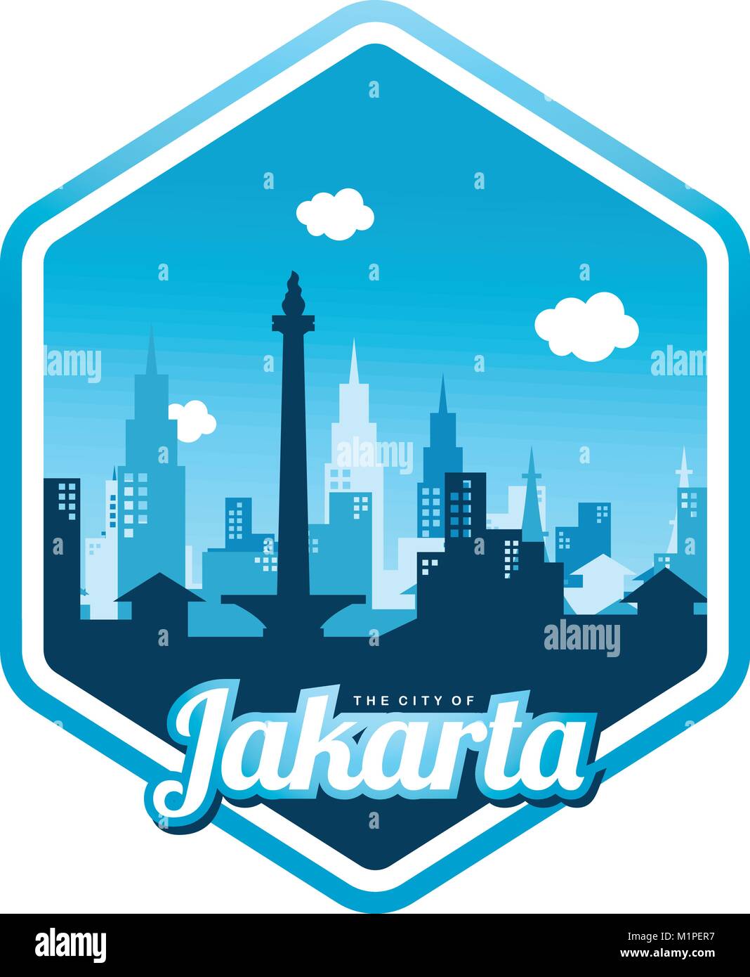 city of jakarta label badge sticker logo template vector Stock Vector