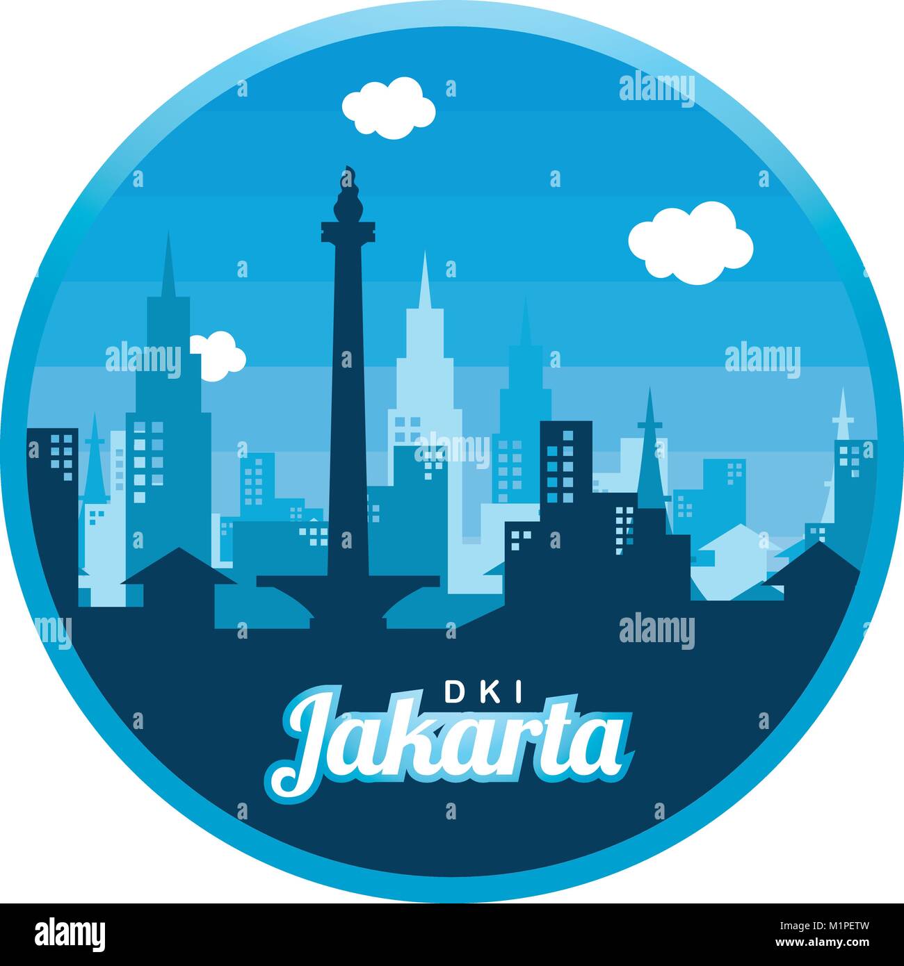 city of jakarta label badge sticker logo template vector Stock Vector