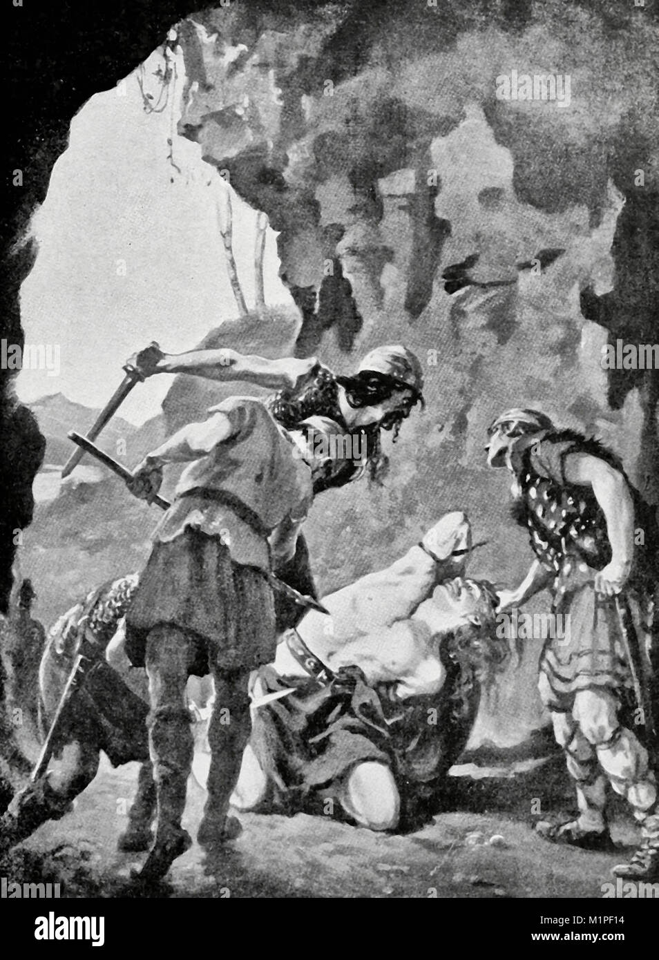 Constantine I slain by the Danes, 877 Stock Photo