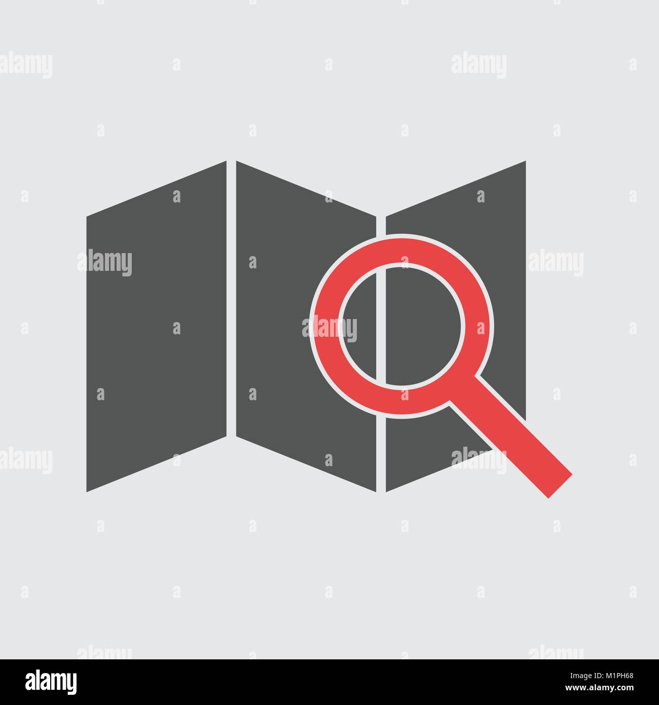 Location with magnifier. Icon vector flat Stock Vector Image & Art - Alamy