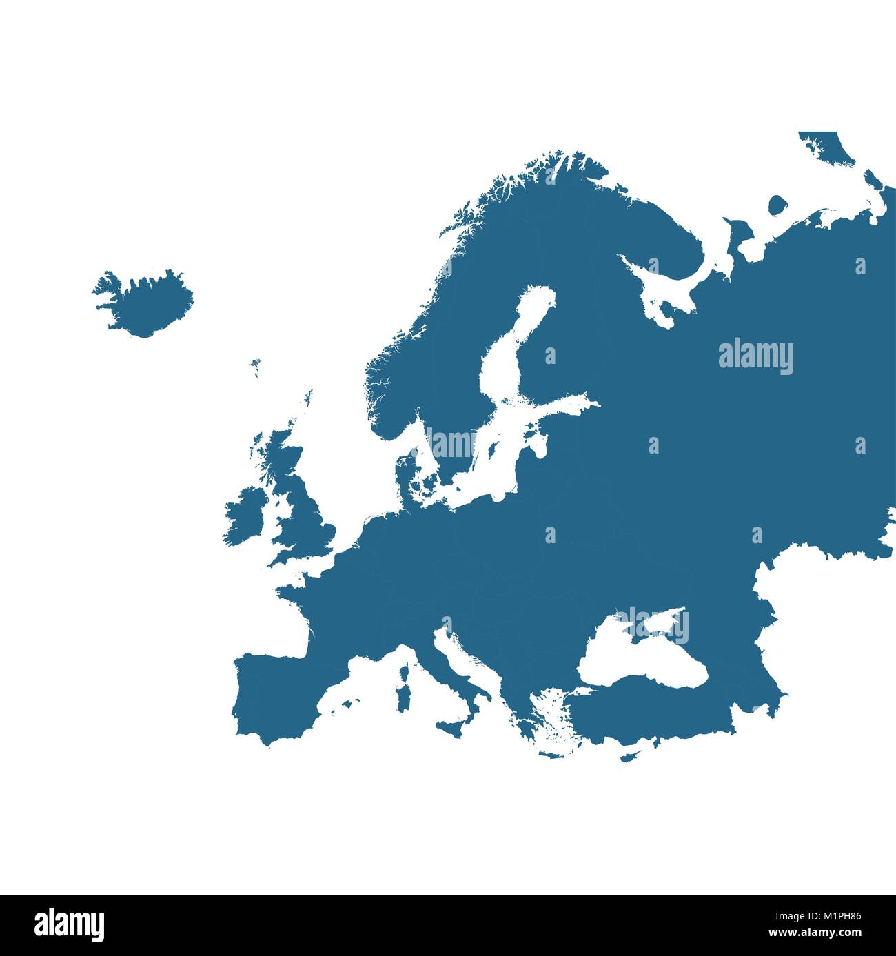 Detailed vector map of Europe Stock - Detailed Vector Map Of Europe M1PH86