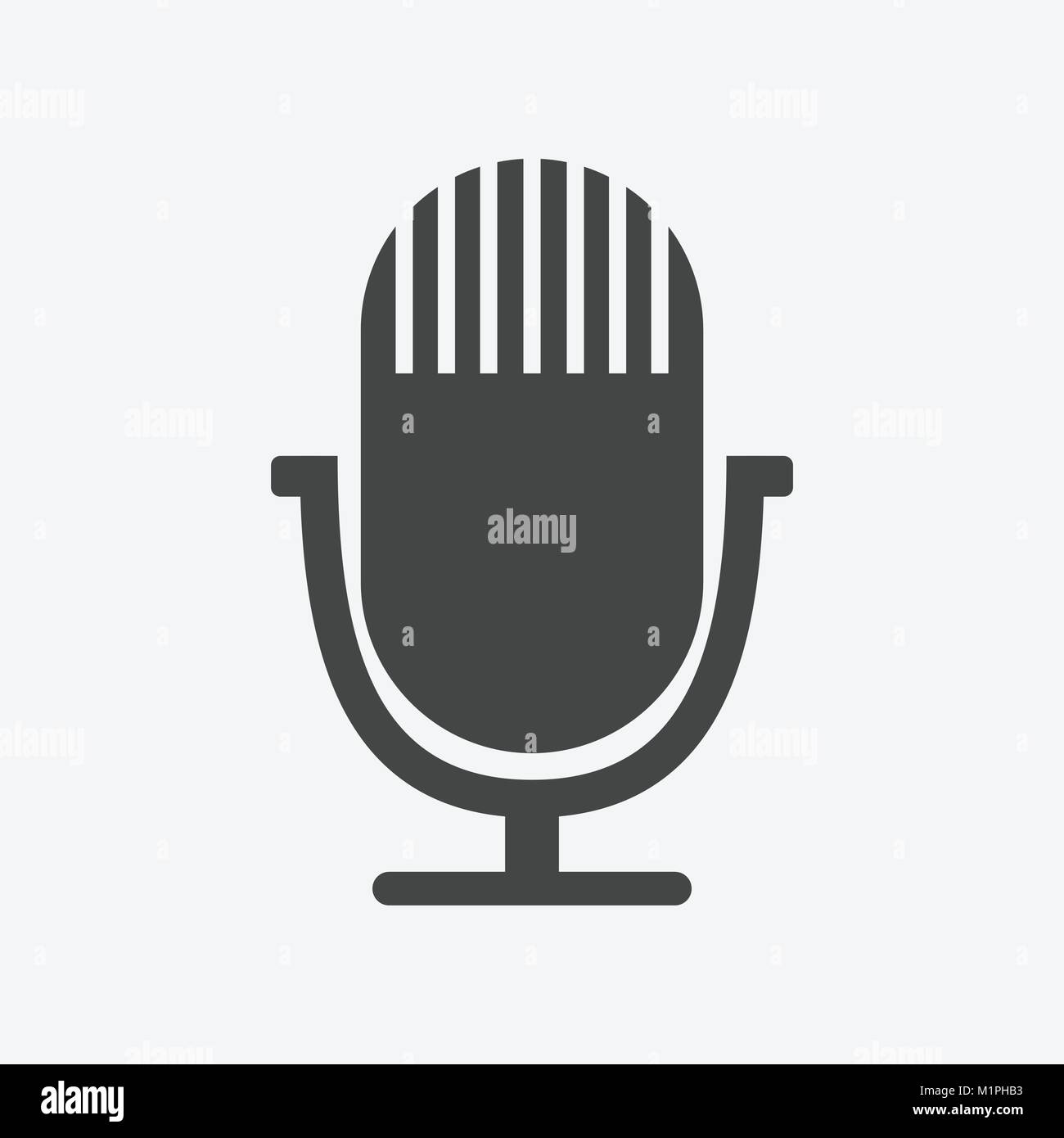 Microphone icon. Flat vector illustration Stock Vector Image & Art - Alamy