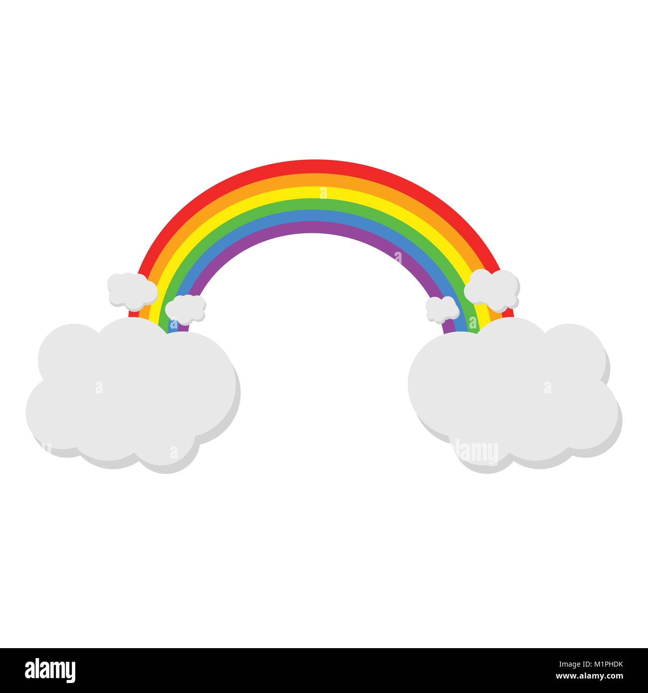 Color rainbow with clouds. Vector illustration Stock Vector Image & Art ...