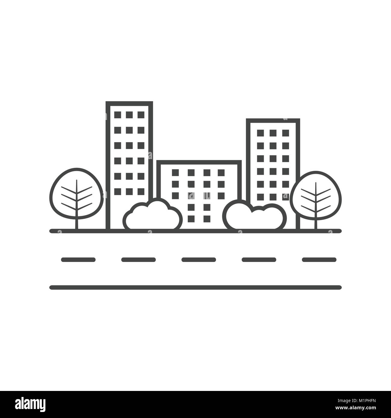 Urban Clipart Black And White Tree
