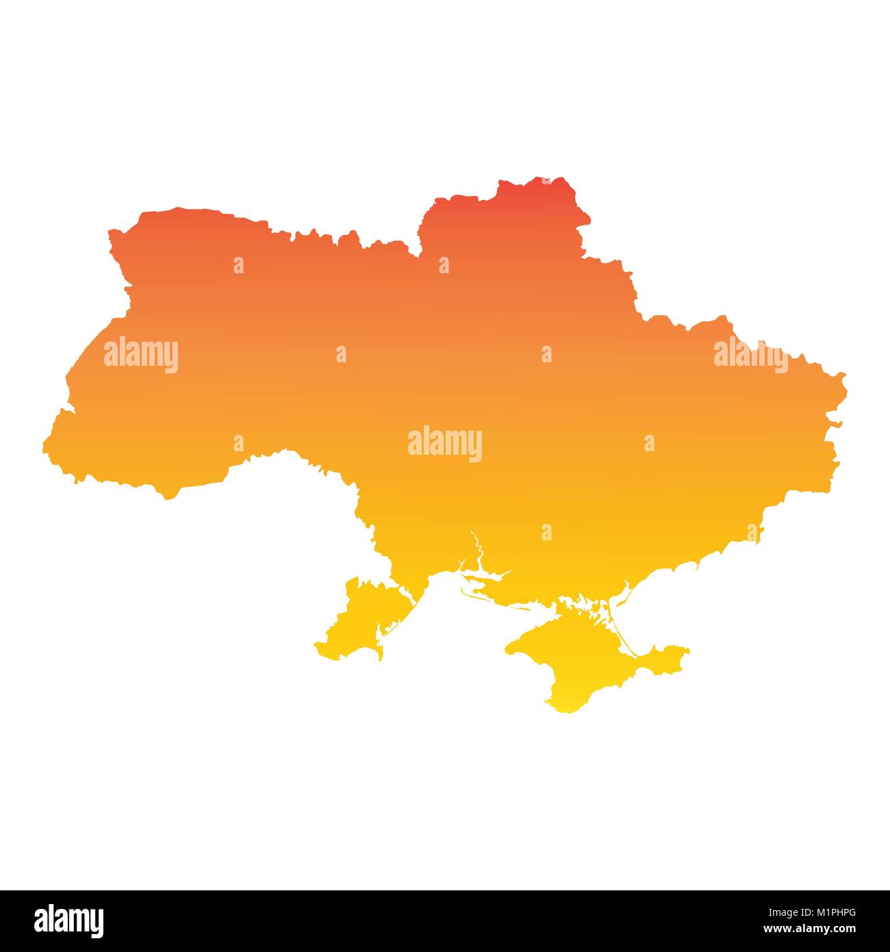 Ukraine map. Colorful orange vector illustration Stock Vector