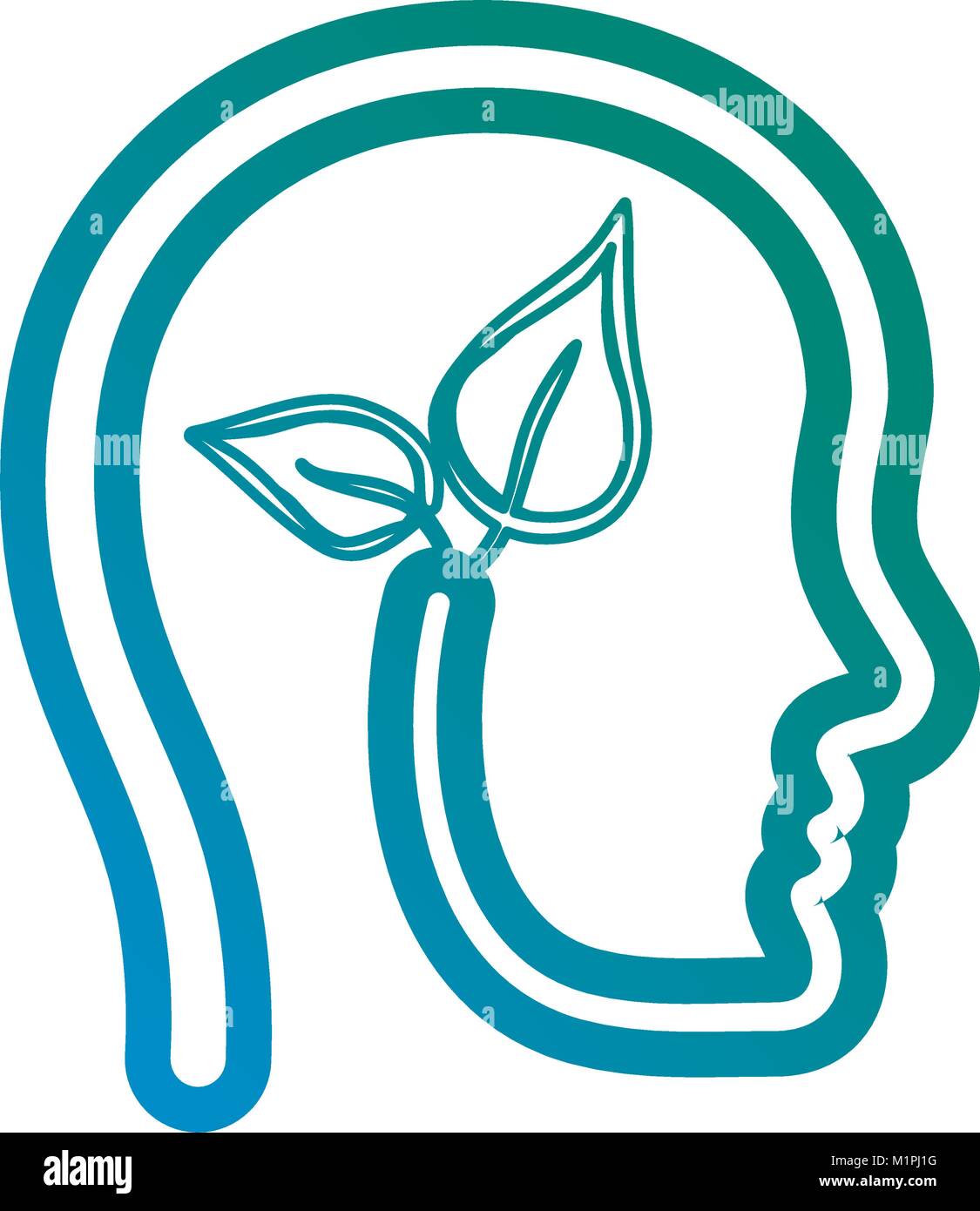 head with leaves icon Stock Vector Image & Art - Alamy