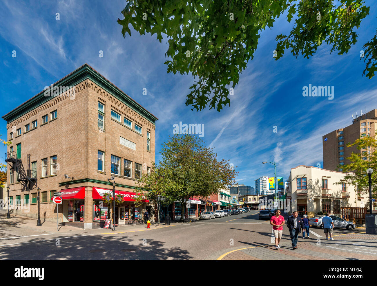 Commercial Street, business center of Nanaimo, Vancouver Island, British Columbia, Canada Stock Photo