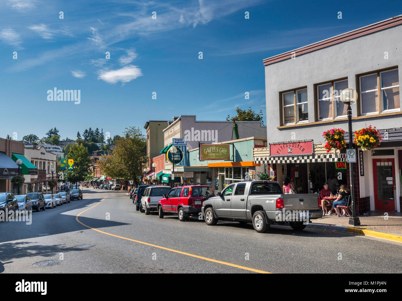 Commercial Street, business center of Nanaimo, Vancouver Island
