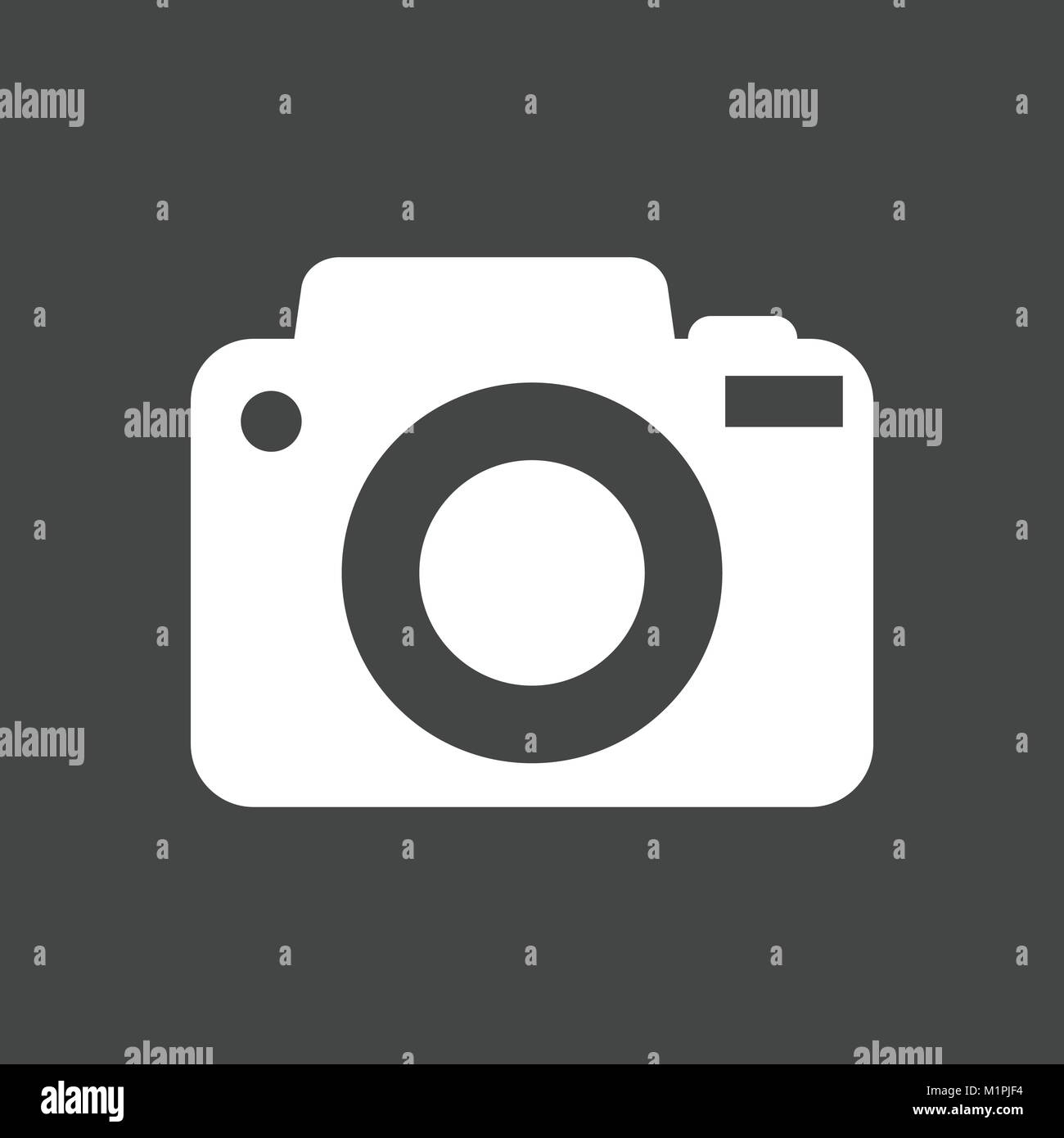 Camera icon on black background. Flat vector illustration Stock Vector