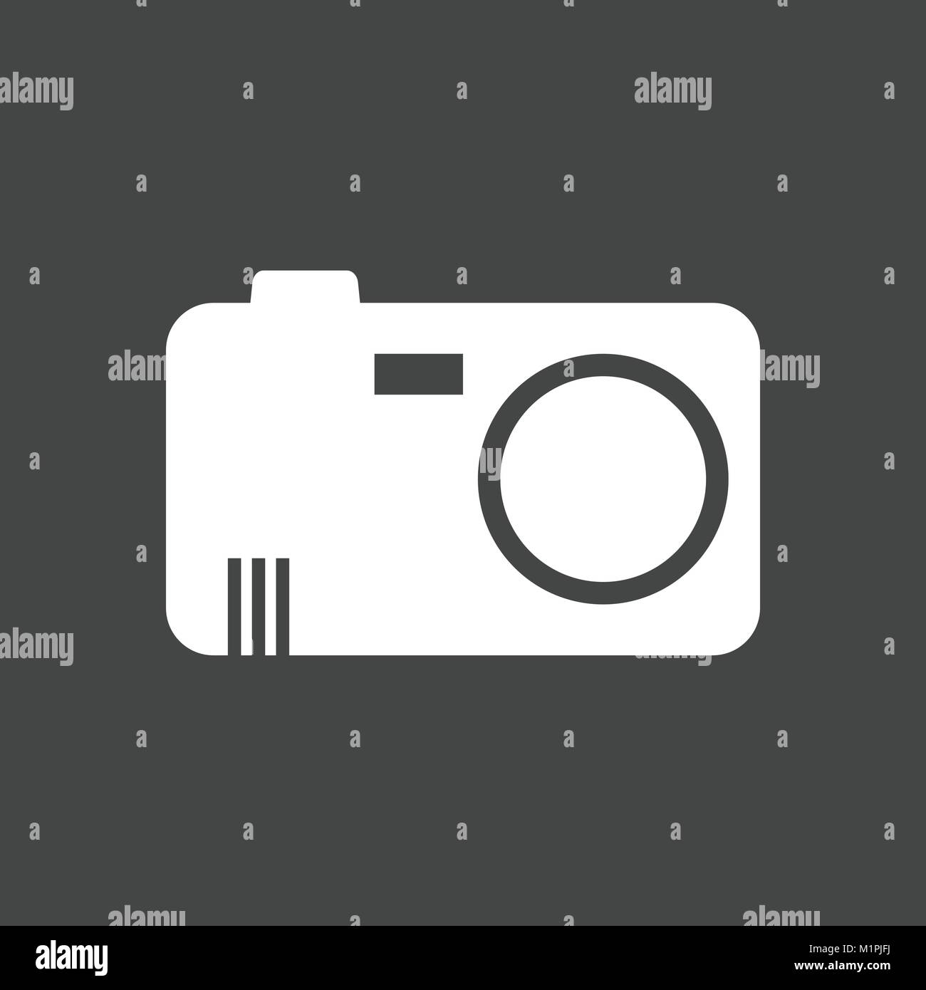 Camera icon on black background. Flat vector illustration Stock Vector ...