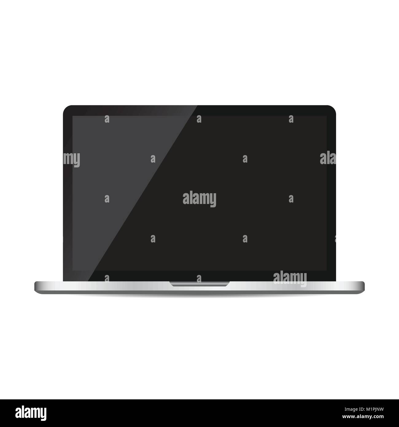 Laptop with black screen flat icon. Computer vector illustration on ...