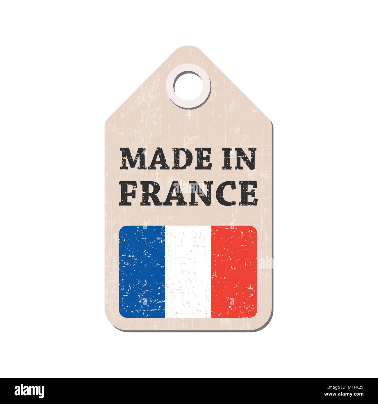 Hang tag made in France with flag. Vector illustration Stock Vector