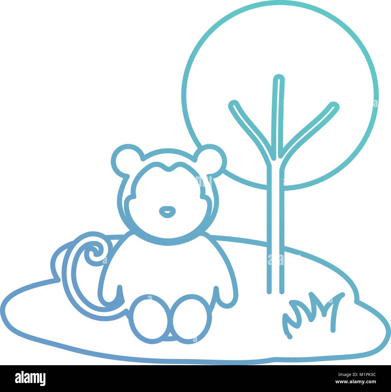 cute and tender monkey in the jungle character Stock Vector Image & Art ...