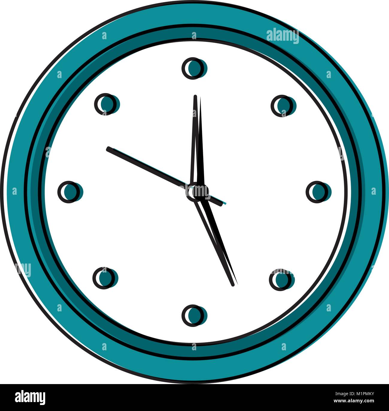 round clock time hour object icon Stock Vector Image & Art - Alamy