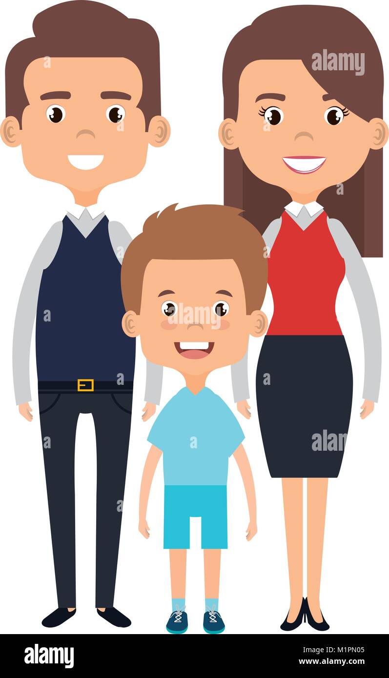 cute mother and father with son Stock Vector Image & Art - Alamy