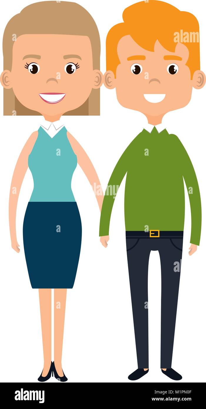 cute mother and father couple characters Stock Vector Image & Art - Alamy