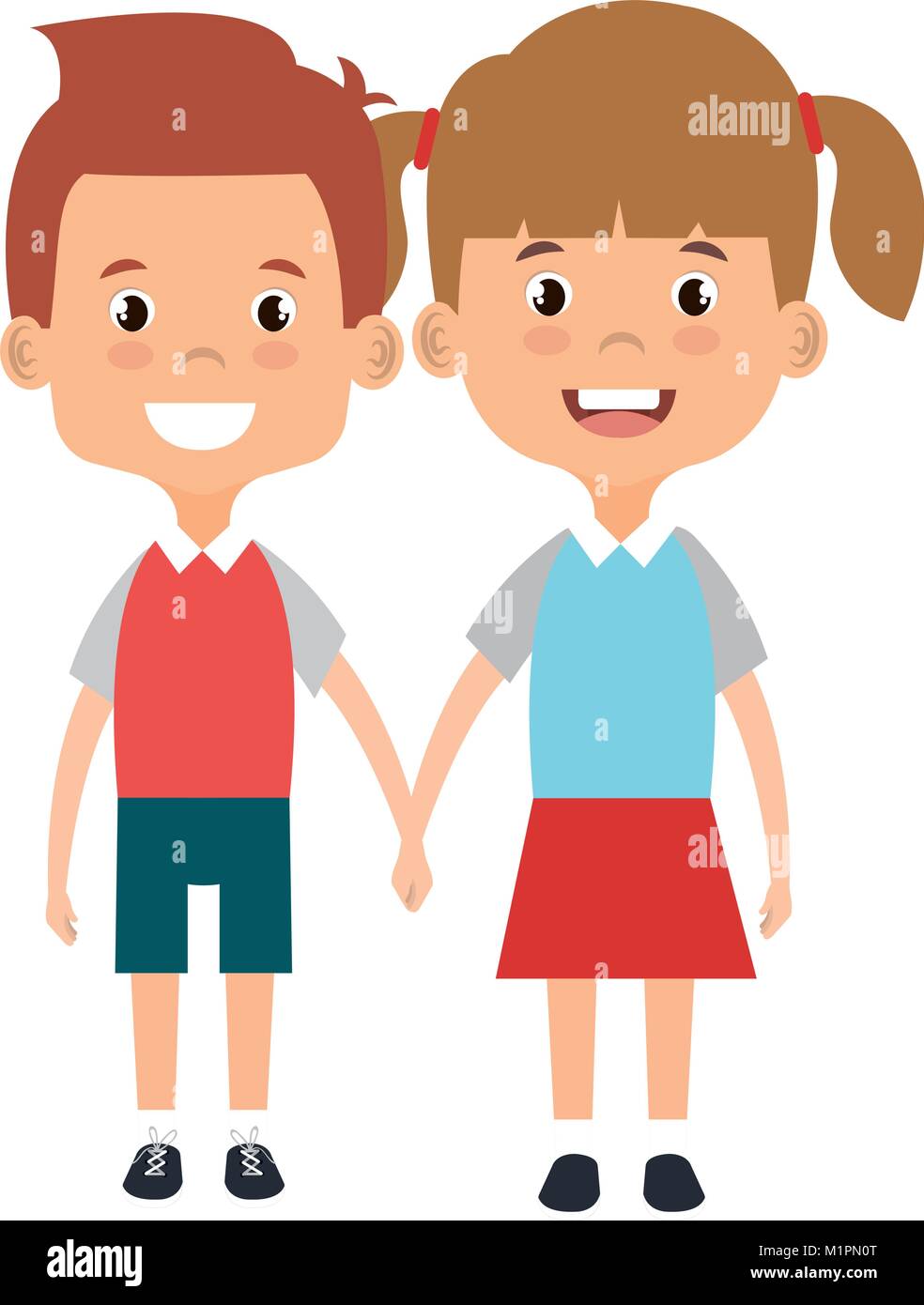 cute and little kids couple Stock Vector Image & Art - Alamy