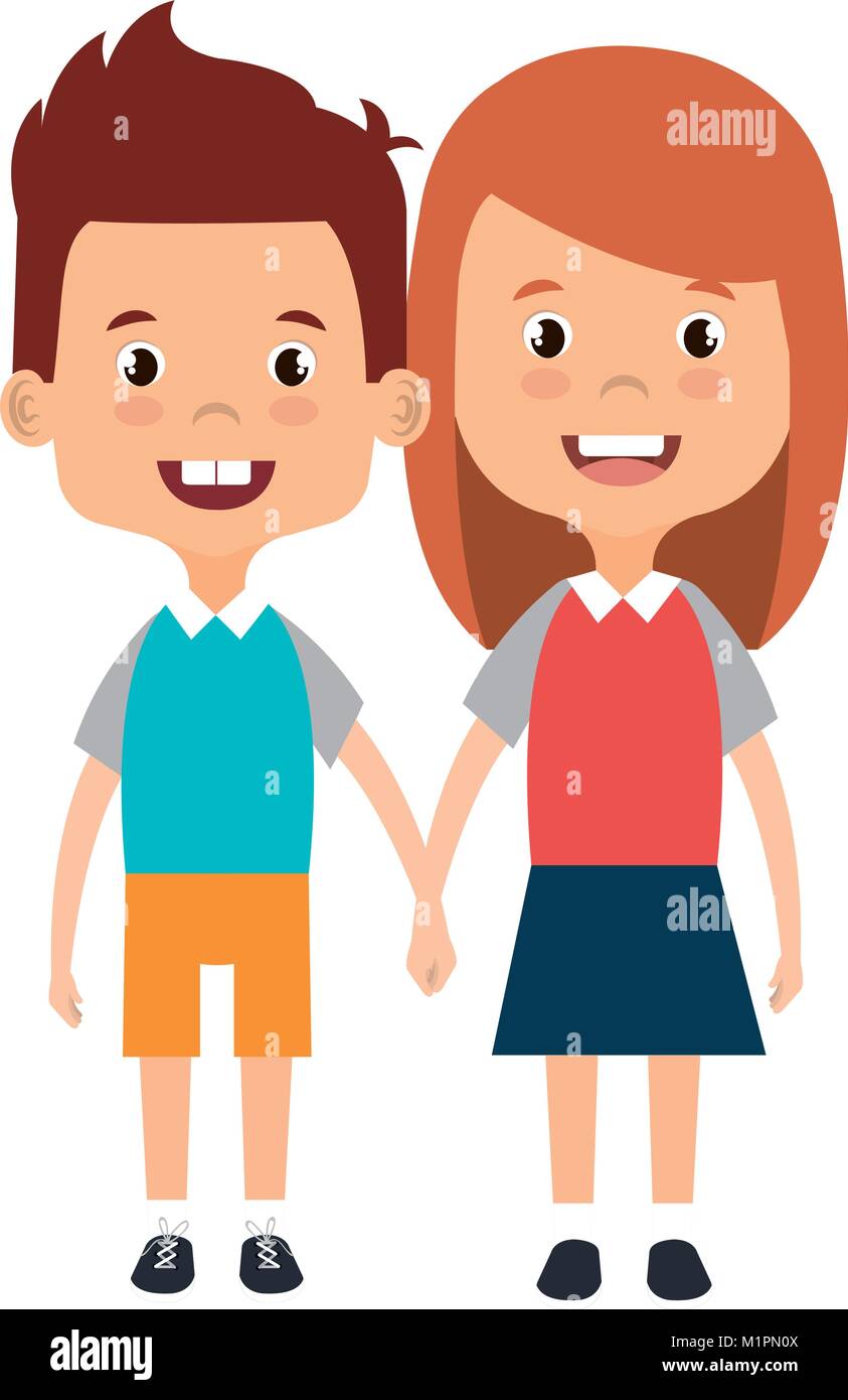 cute and little kids couple Stock Vector Image & Art - Alamy