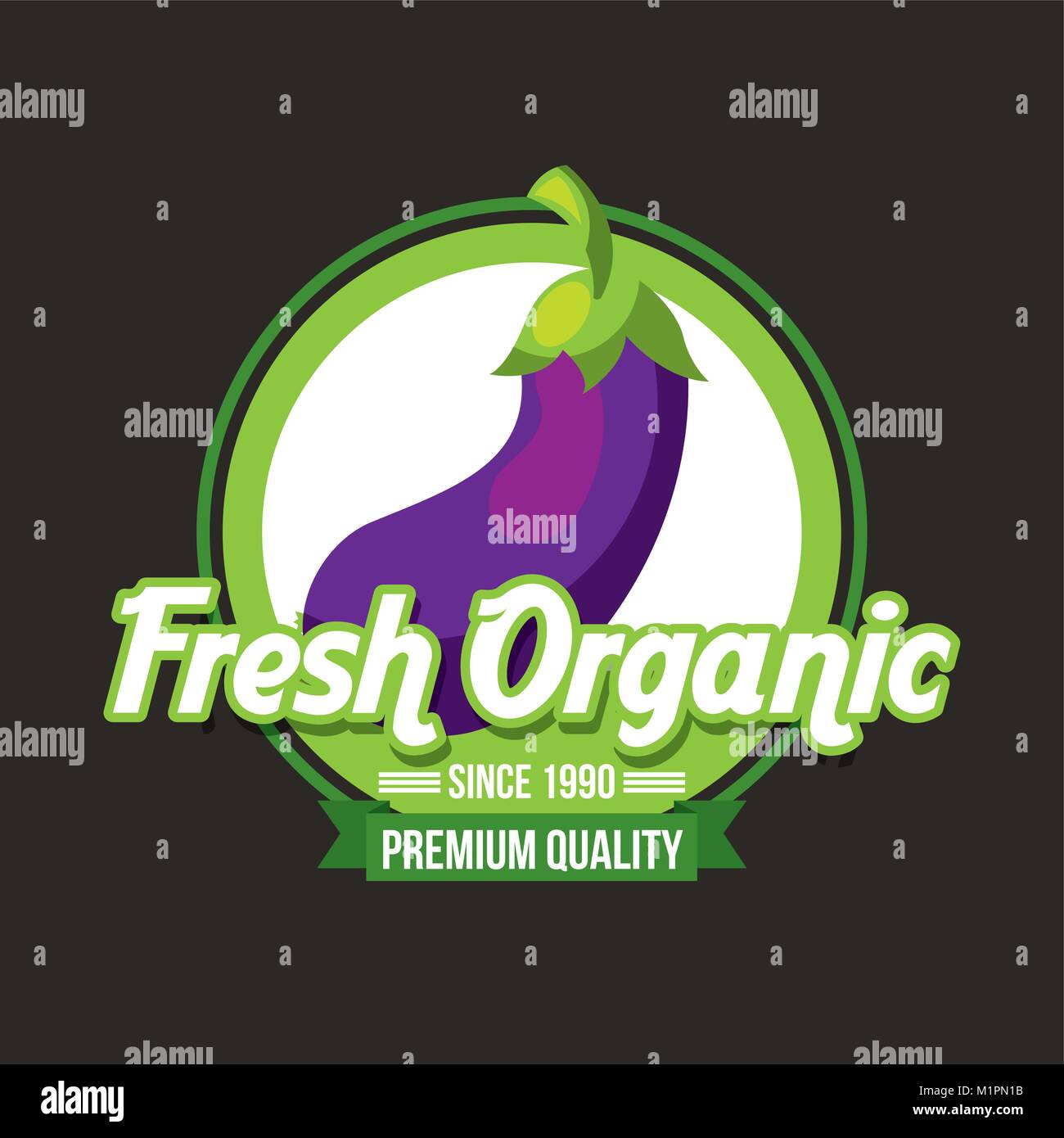 fresh organic food emblem image Stock Vector Image & Art - Alamy