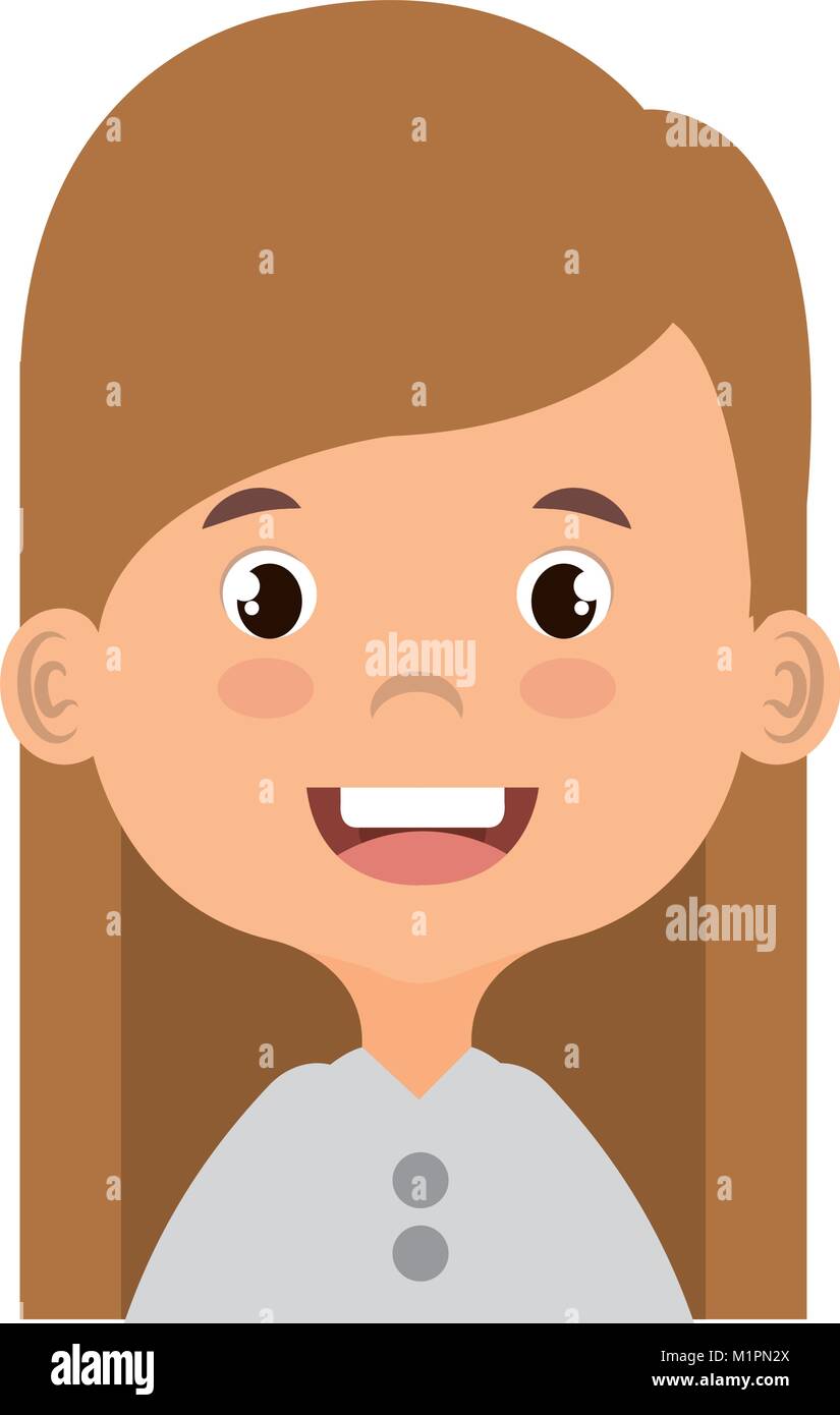 cute and little girl Stock Vector Image & Art - Alamy