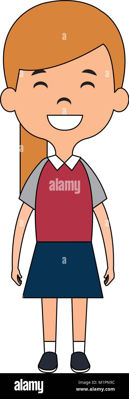 cute and little girl Stock Vector Image & Art - Alamy