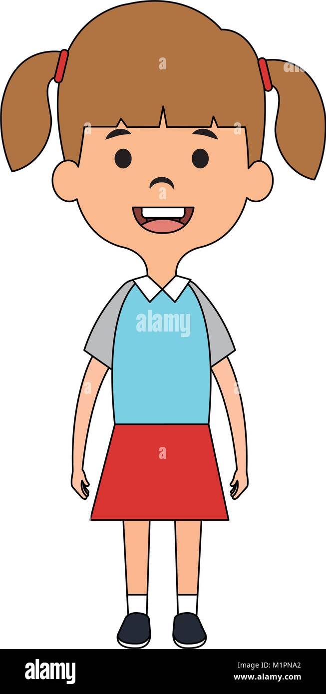 cute and little girl Stock Vector Image & Art - Alamy