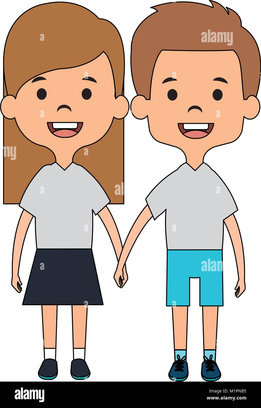 cute and little kids couple Stock Vector Image & Art - Alamy