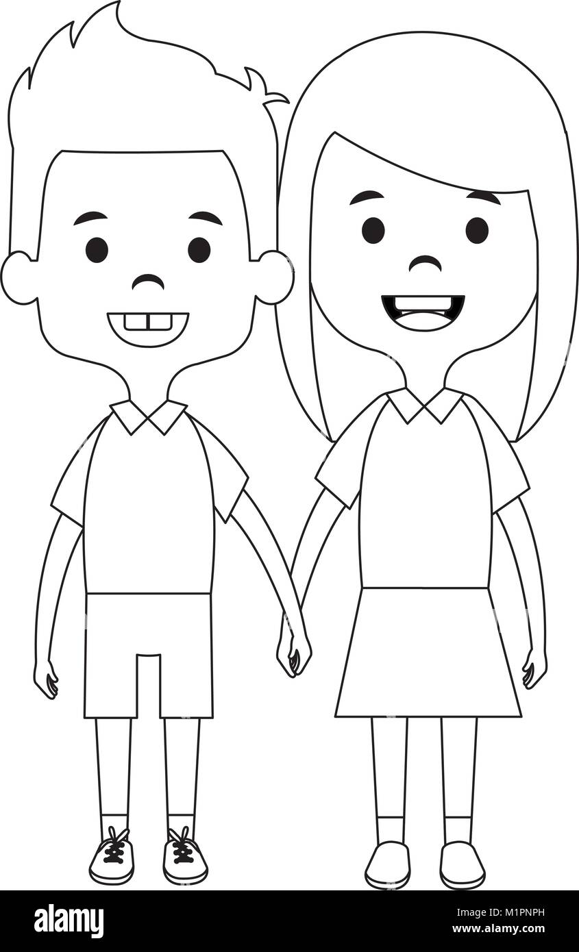 cute and little kids couple Stock Vector Image & Art - Alamy