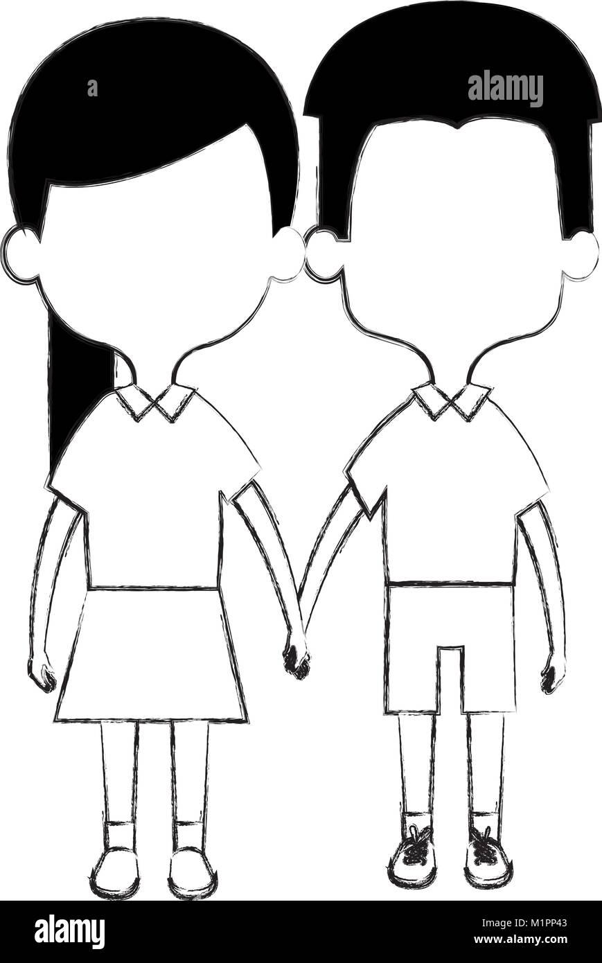 cute and little kids couple Stock Vector Image & Art - Alamy