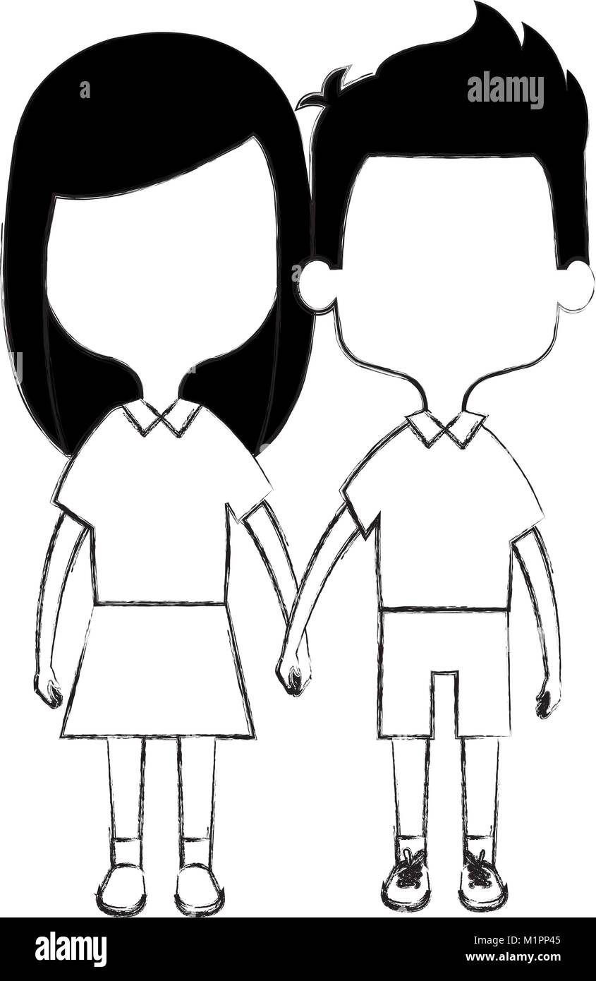 cute and little kids couple Stock Vector Image & Art - Alamy