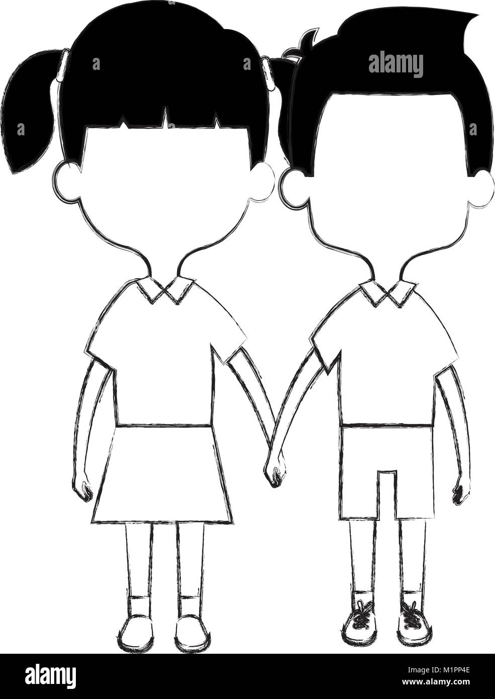 cute and little kids couple Stock Vector Image & Art - Alamy