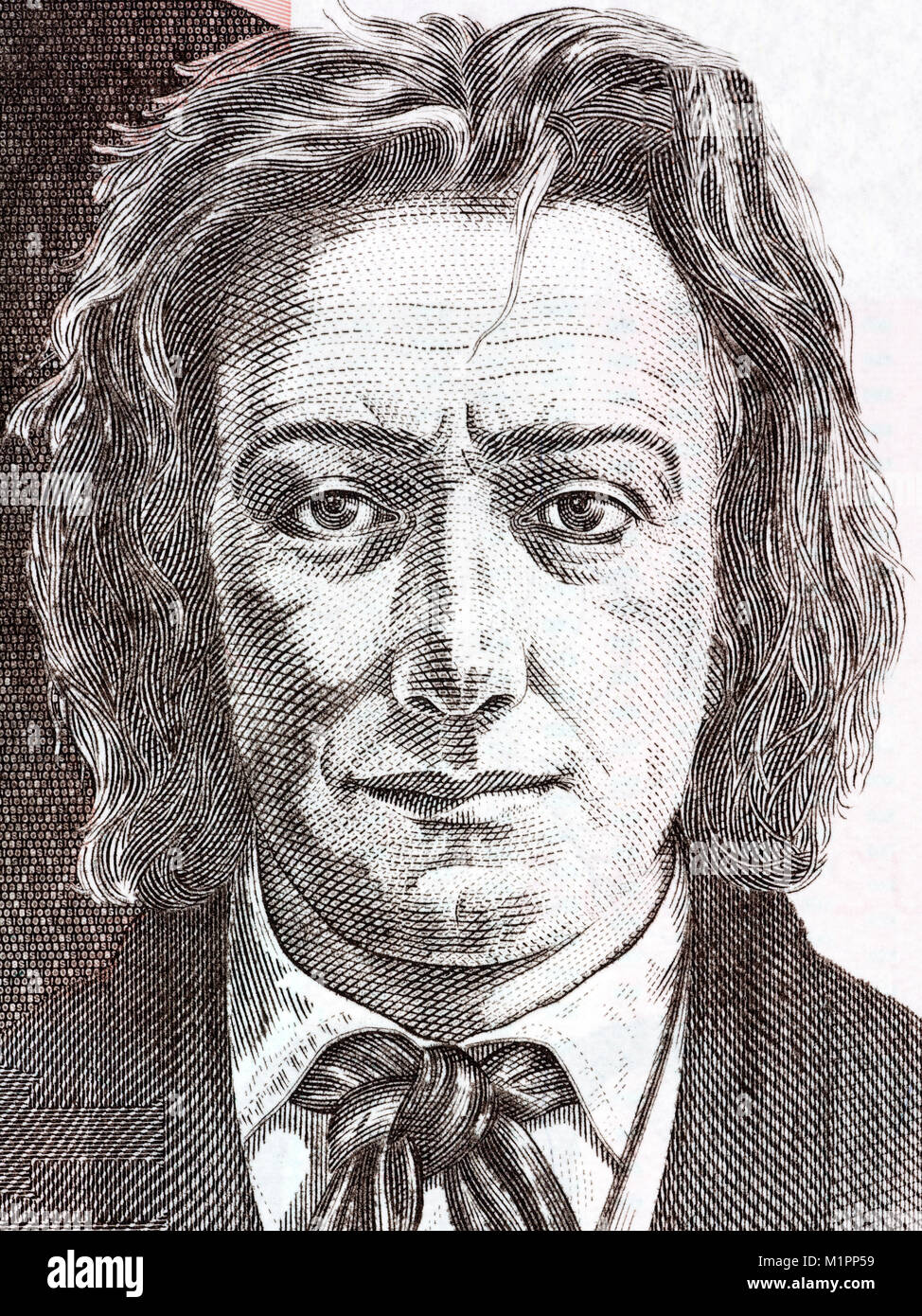 France Preseren portrait from Slovenian money Stock Photo - Alamy