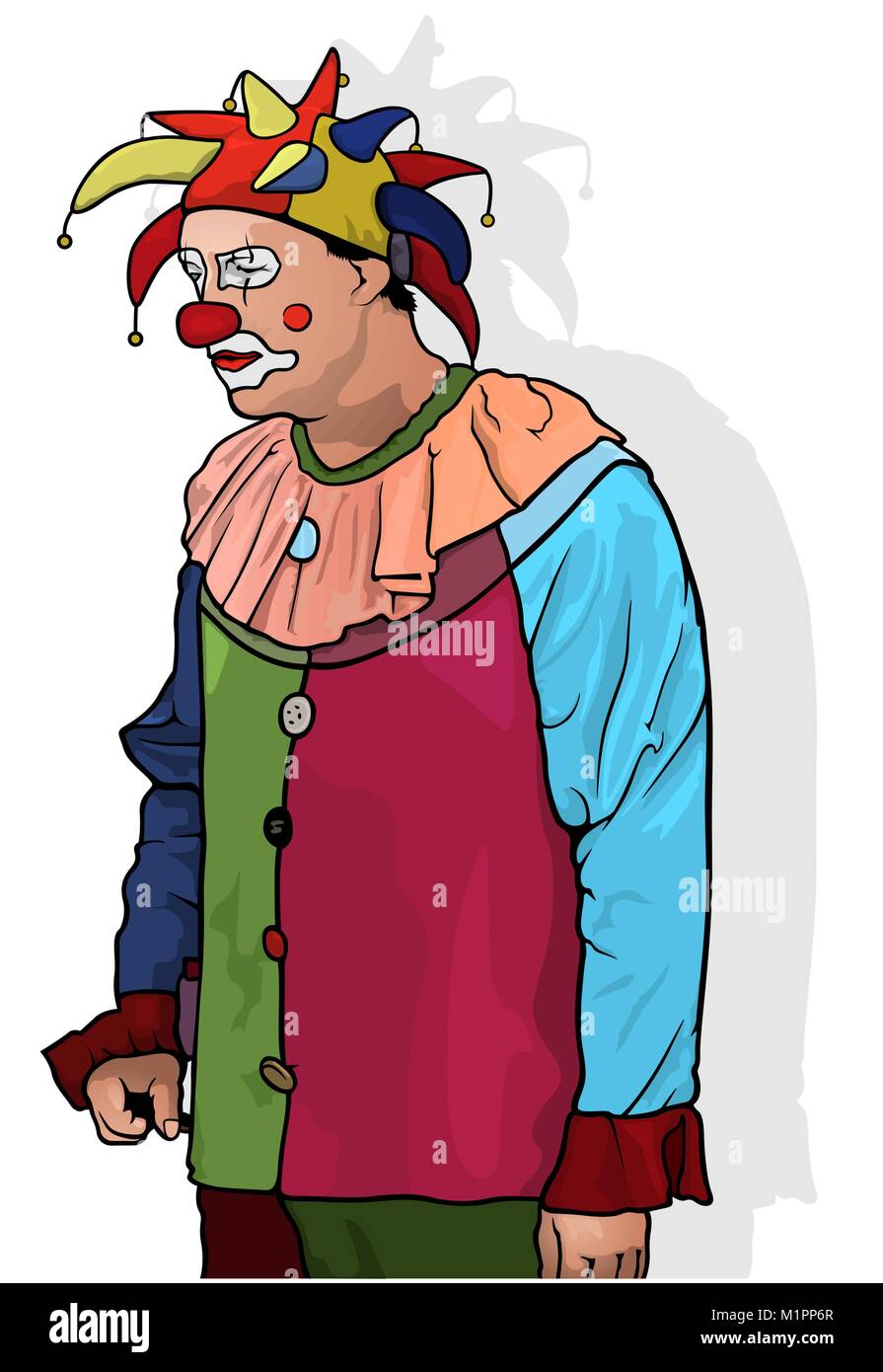Clown with Colorful Hat Stock Vector Image & Art - Alamy