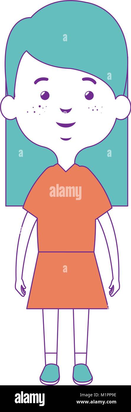 cute and little girl Stock Vector Image & Art - Alamy
