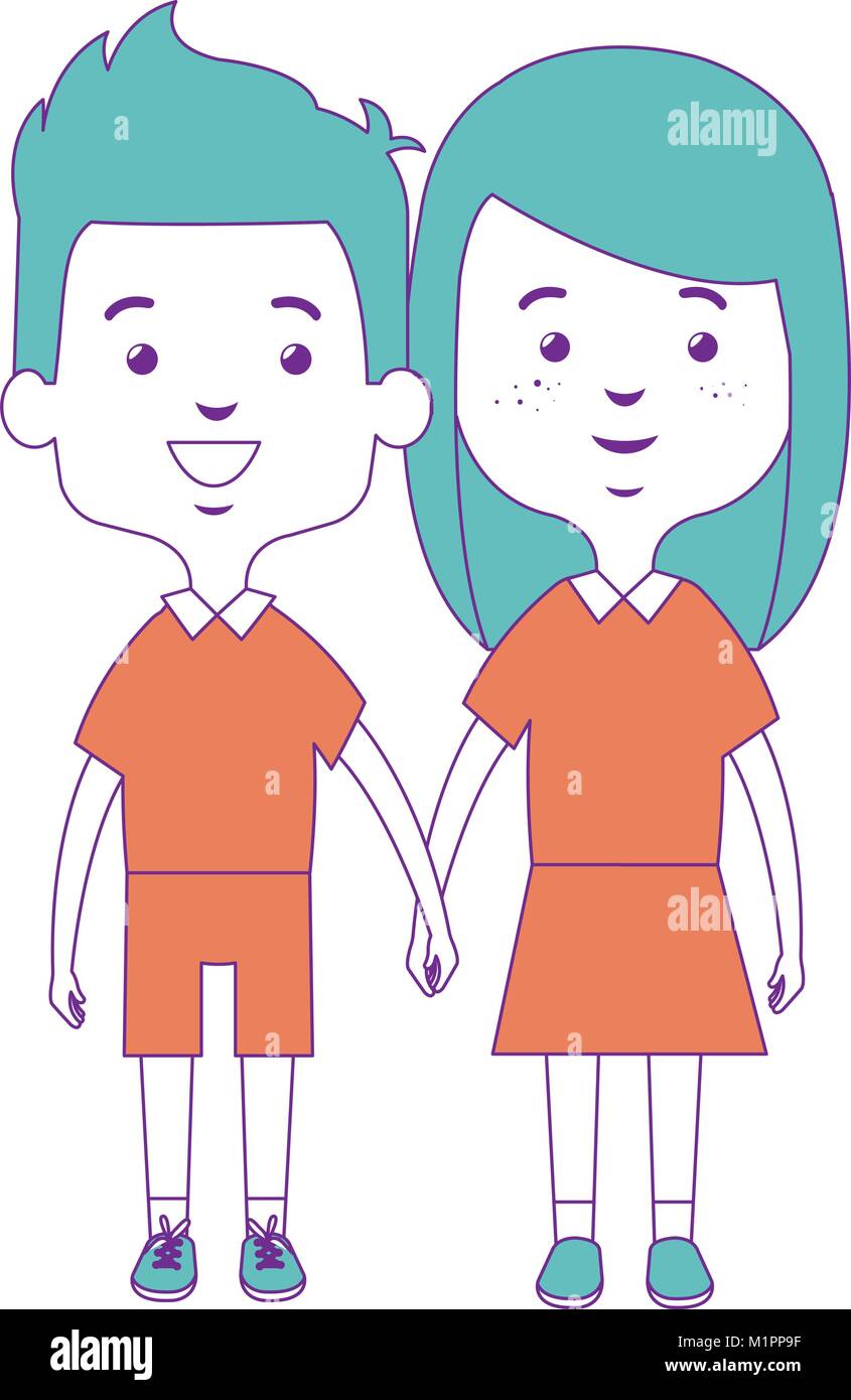 cute and little kids couple Stock Vector Image & Art - Alamy