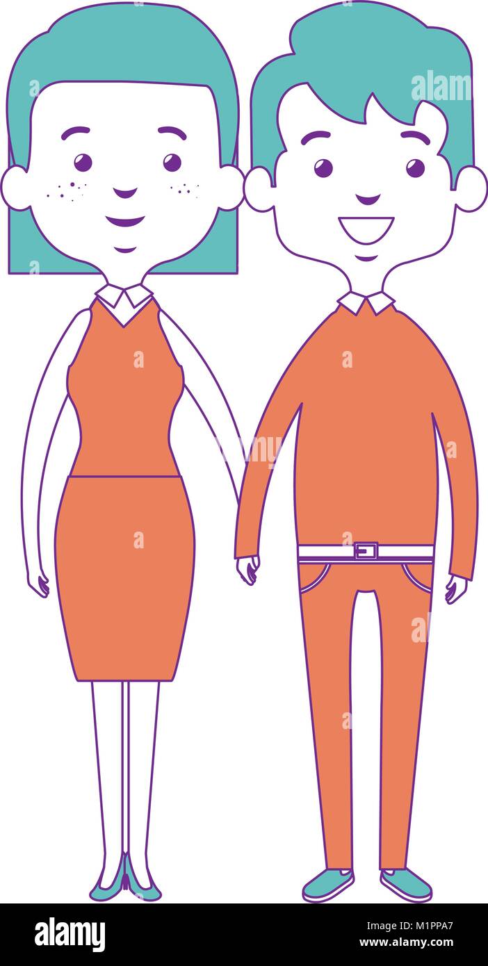 cute mother and father couple characters Stock Vector Image & Art - Alamy