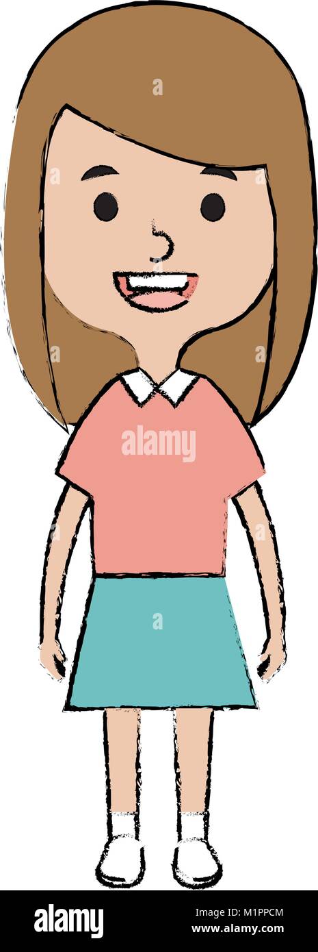 cute and little girl Stock Vector Image & Art - Alamy