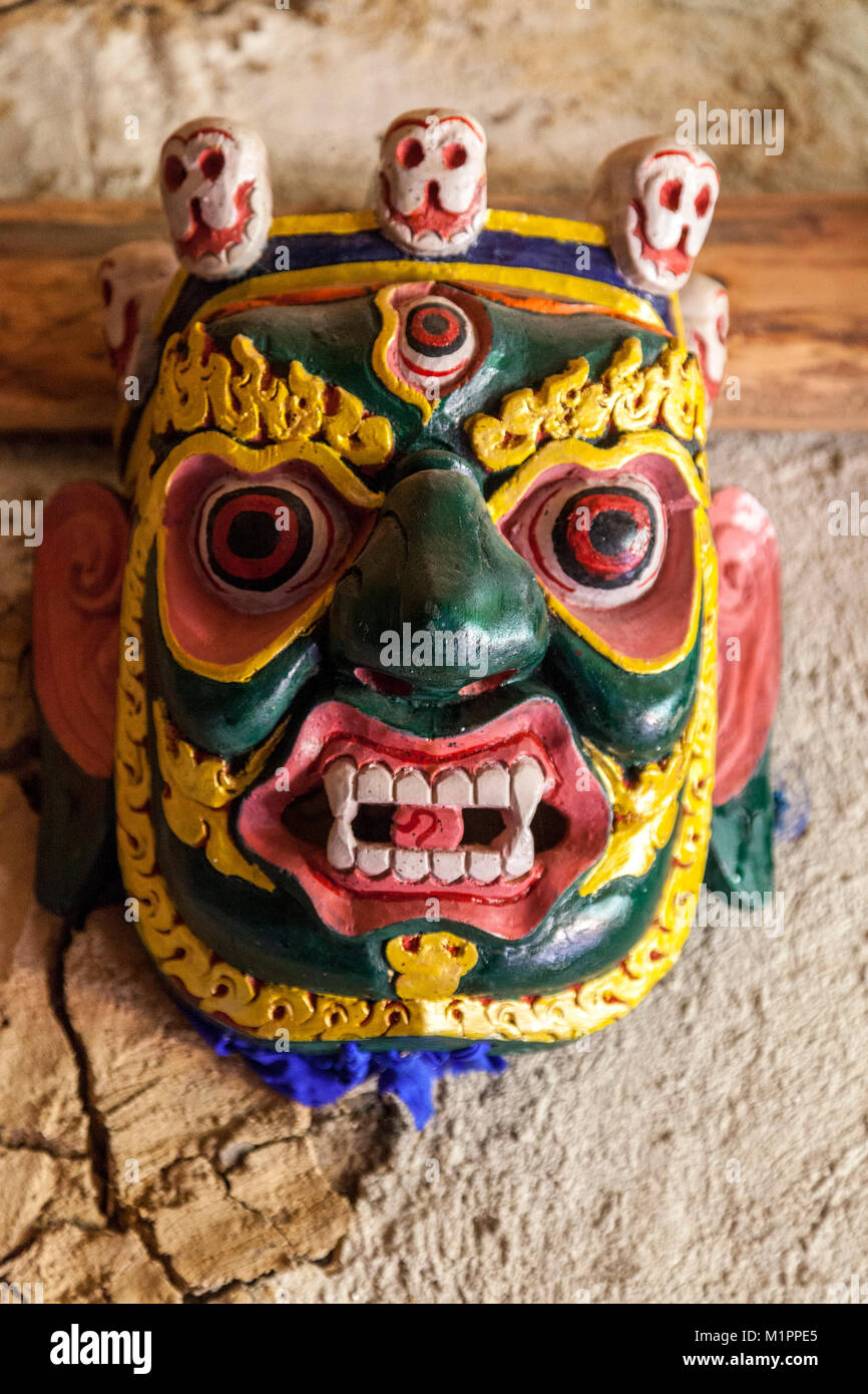 Bumthang, Bhutan. Mask Representing Dayani (Dhyani) Spirits, the