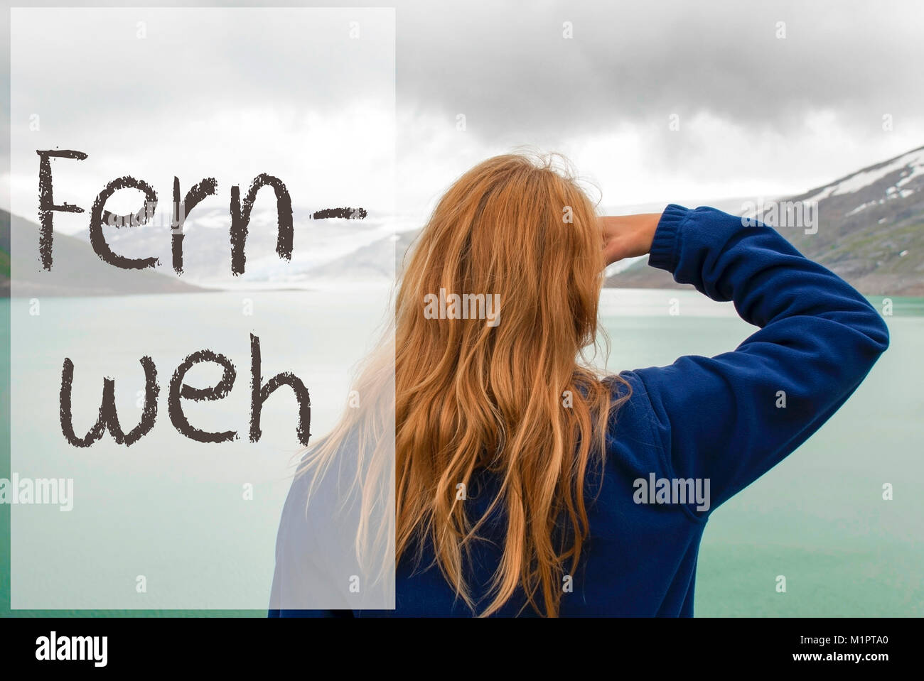 Woman In Norway, Fernweh Means Faraway Stock Photo