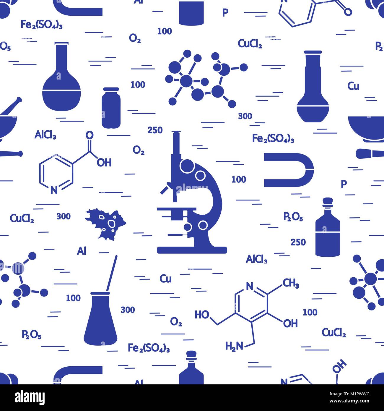 Seamless pattern with variety scientific, education elements ...