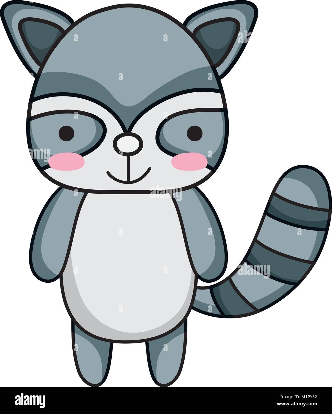 cute and happy raccoon wild animal Stock Vector Image & Art - Alamy