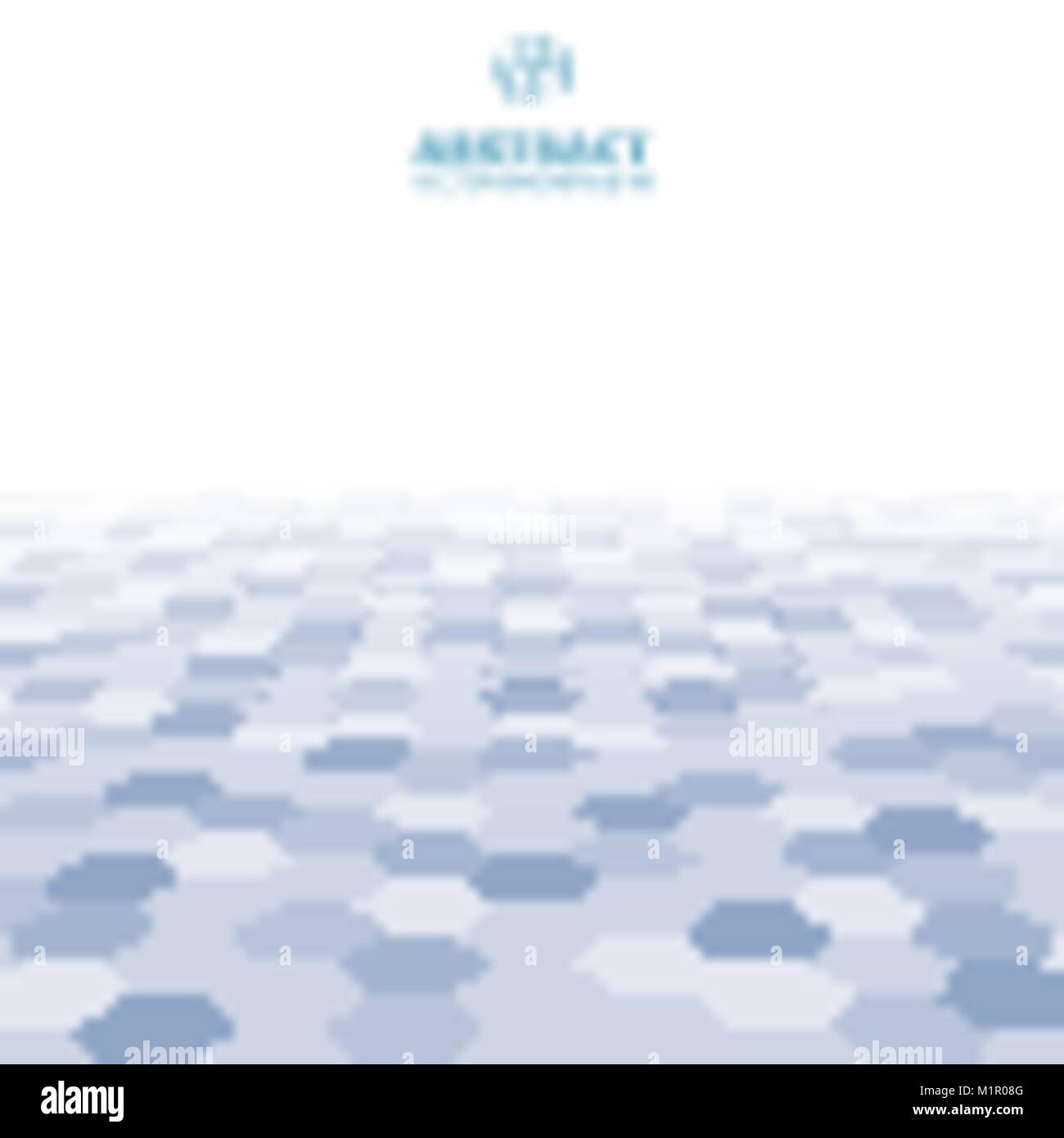 Abstract hexagon perspective pattern white and blue color background ...